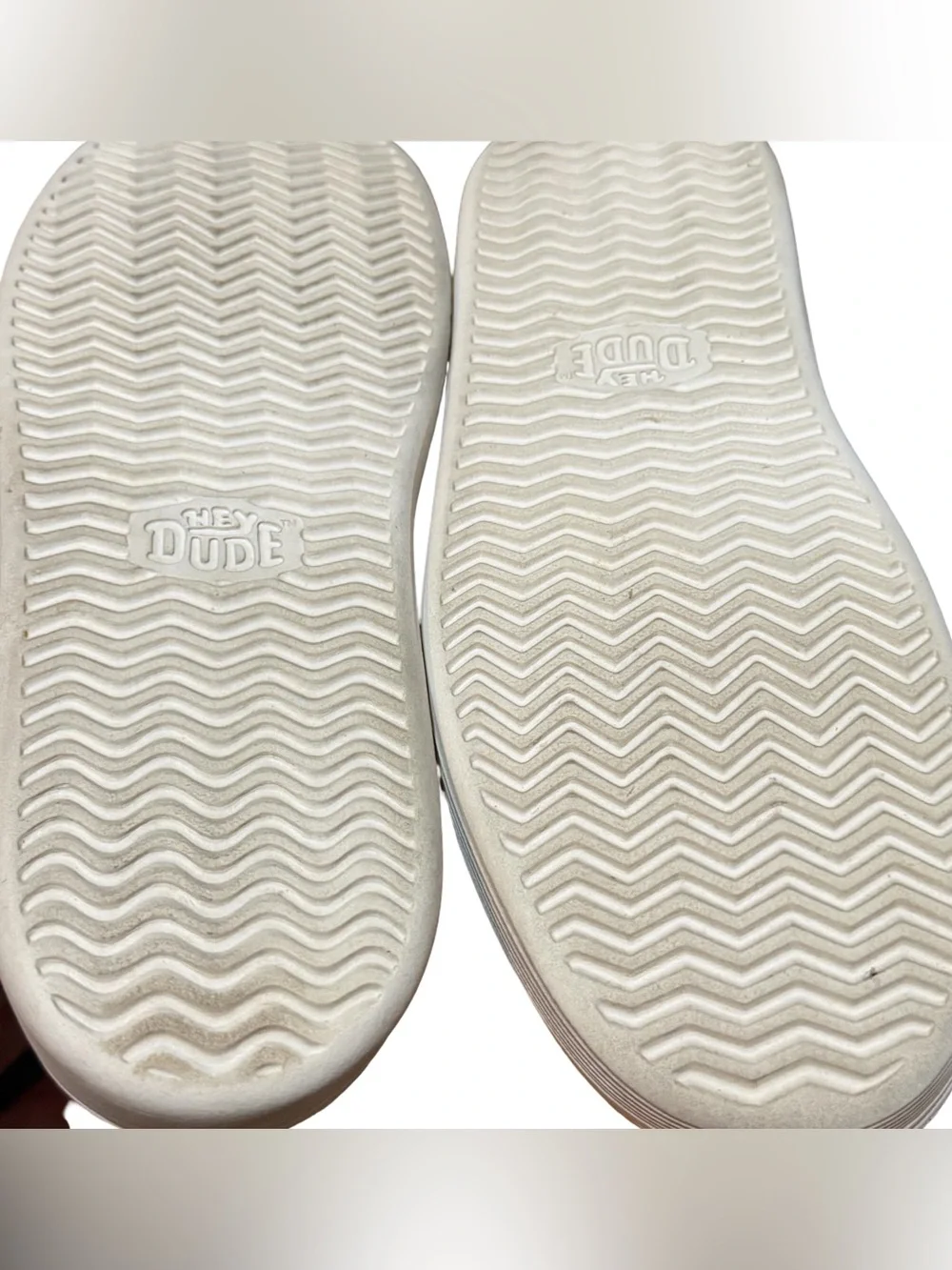 Hey Dude Women's Austin White Lift Platform Mule Leather and Cotton Blend - Picture 8 of 9